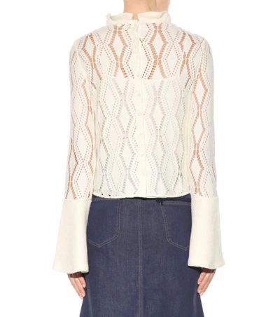 Shop See By Chloé Cotton-blend Sweater In Wieter White