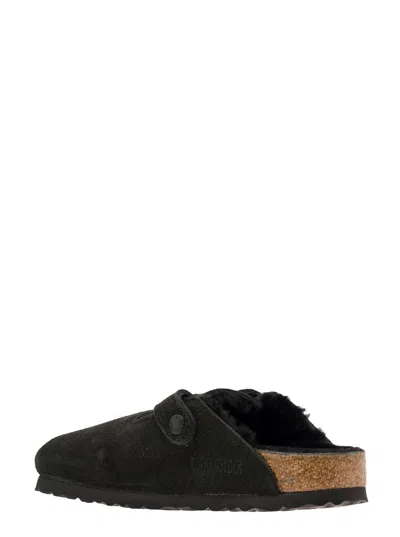 Birkenstock Shearling Buckle Detail Narrow Fit Sandals