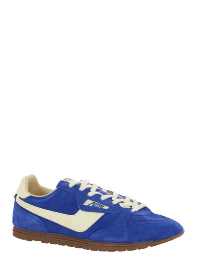 Autry 'windspin Low' Blue Sneaker With Logo On The Side And On The Heel In Blue