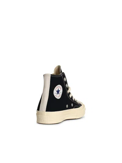 Comme Des Garçons Play X Converse 'red Heart' Black Canvas Sneakers