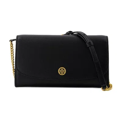 Tory Burch Robinson Wallet On Chain -  - Leather - Black