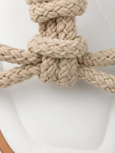 Prada Leather And Cord Thong Sandals