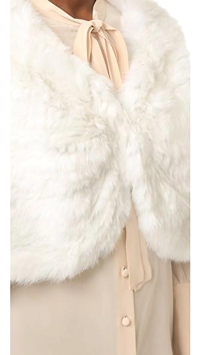 Shop Adrienne Landau Knit Fur Capelet In White