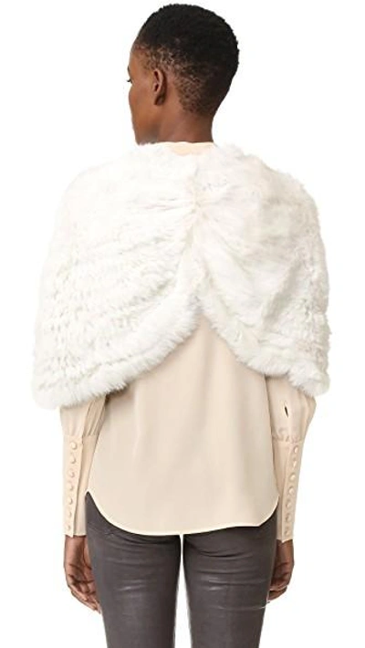 Shop Adrienne Landau Knit Fur Capelet In White