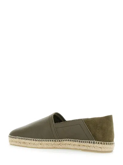 Castaã±er 'polo' Green Espadrillas With Braided Raphia Sole