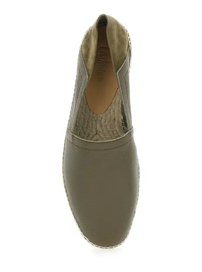 Castaã±er 'polo' Green Espadrillas With Braided Raphia Sole