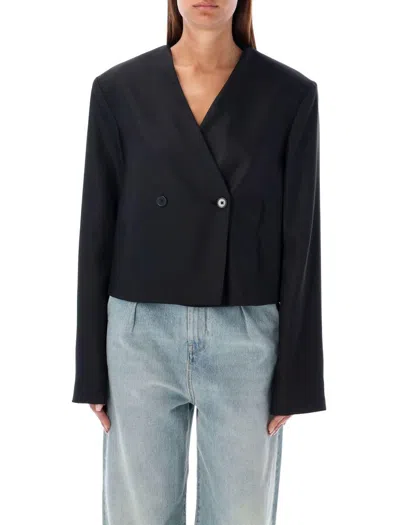 Loulou Studio Cropped Blazer Button Detailing