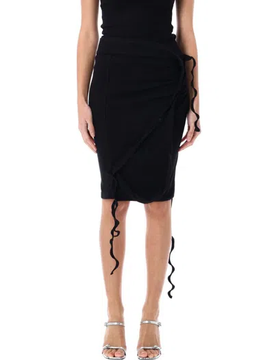 Ottolinger Ribbed Mini Skirt With Asymmetric Hem And Deconstructed Details