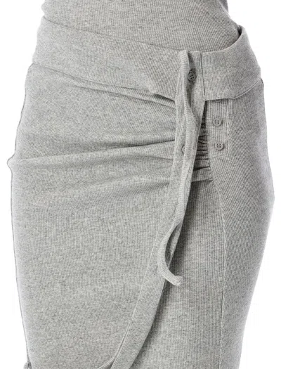 Ottolinger Ribbed Mini Skirt With Asymmetric Hem And Deconstructed Straps