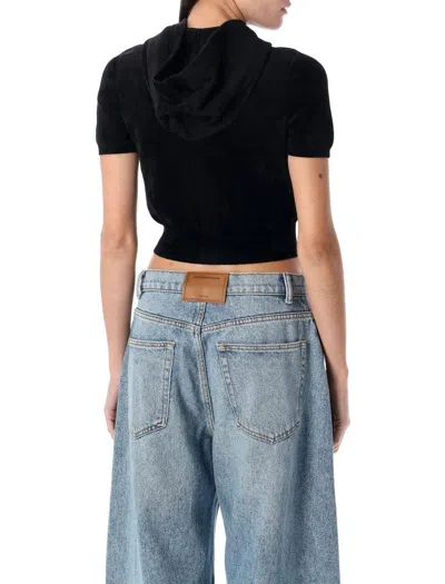 Alexander Wang T T By Alexander Wang Logo Chenille Cropped Hoodie