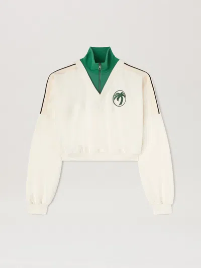 Palm Angels Oval Palm Sweatshirt In White