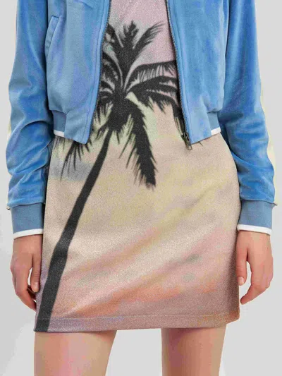 Palm Angels Sunrise Palm Lurex Dress Multicolor - Bl In Multicolour