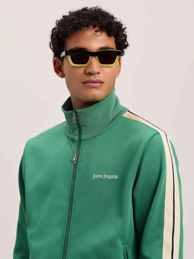 Palm Angels Classic Logo Track Jacket In Green
