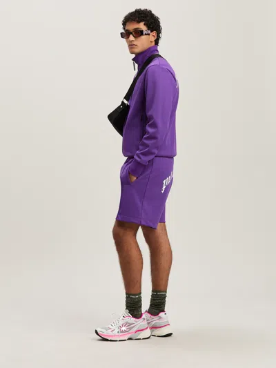 Palm Angels Curved Logo Track Jacket In Purple