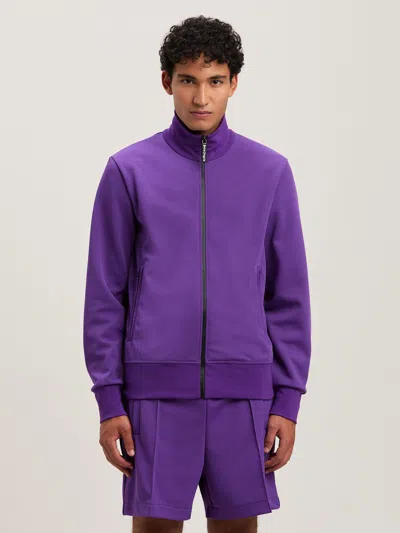 Palm Angels Curved Logo Track Jacket In Purple