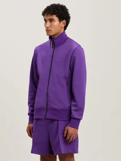 Palm Angels Curved Logo Track Jacket In Purple