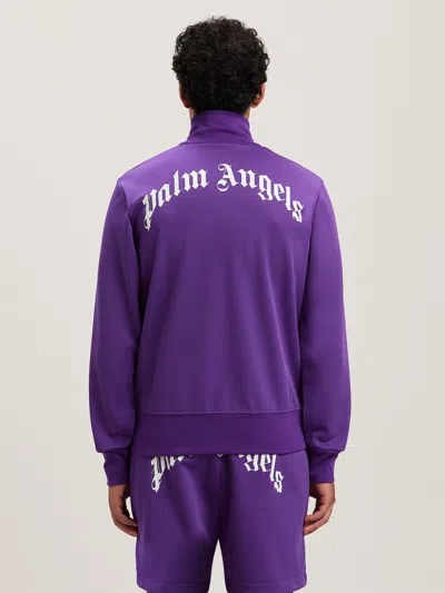 Palm Angels Curved Logo Track Jacket In Purple
