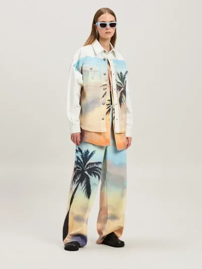 Palm Angels Multicolor Sunrise Palm Baggy Jeans