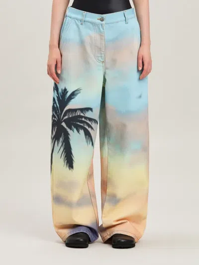Palm Angels Multicolor Sunrise Palm Baggy Jeans