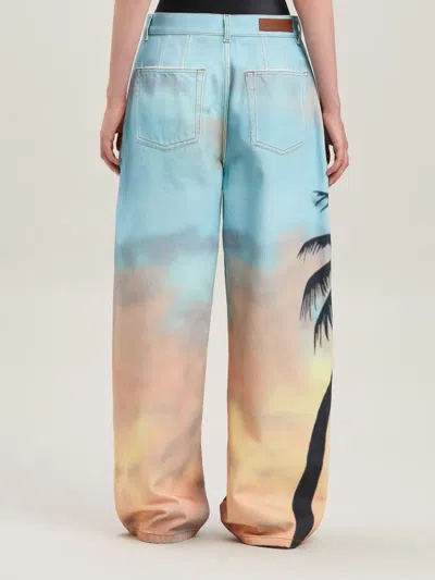 Palm Angels Multicolor Sunrise Palm Baggy Jeans