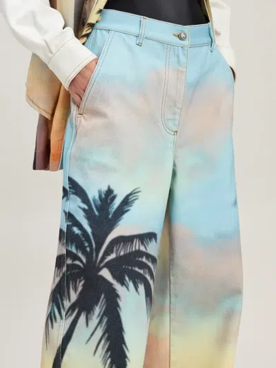 Palm Angels Multicolor Sunrise Palm Baggy Jeans