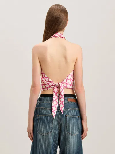Palm Angels Lapel Sleeveless Shirt In Pink