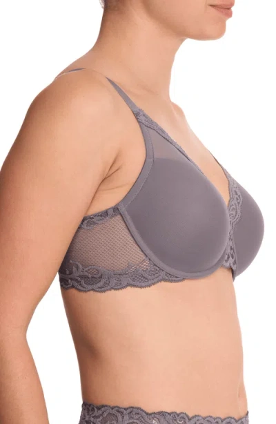 Natori Feathers Full Figure Contour Underwire Bra In Gray In Purple
