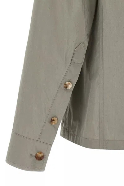 Brunello Cucinelli Waterproof Beige Techno Cotton Jacket In Green