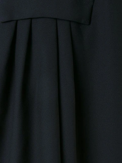 Shop Carven V-neck Gathered Shift Dress In Black