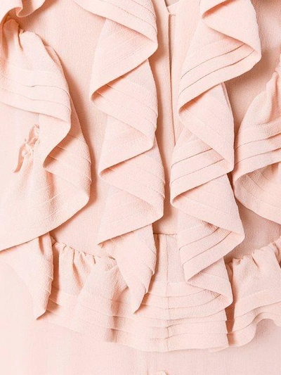 Shop Chloé Ruffled Neck Tie Dress In Pink
