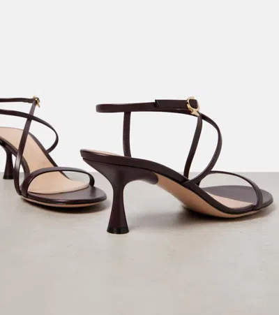 Gianvito Rossi Strappy Leather Ankle-strap Sandals In Bourgogne