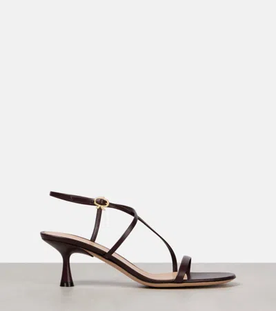 Gianvito Rossi Strappy Leather Ankle-strap Sandals In Bourgogne