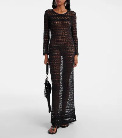 Isabel Marant Paloma Crochet Cotton-blend Maxi Dress In Black
