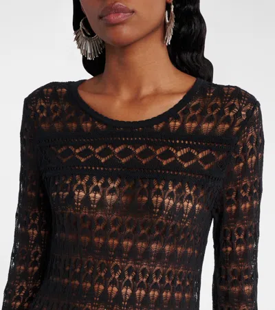 Isabel Marant Paloma Crochet Cotton-blend Maxi Dress In Black