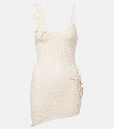 Bananhot Maris Mini Dress In Knitted Popsicle In Neutral