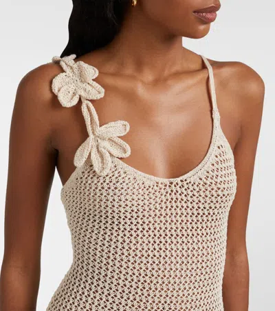 Bananhot Maris Mini Dress In Knitted Popsicle In Neutral