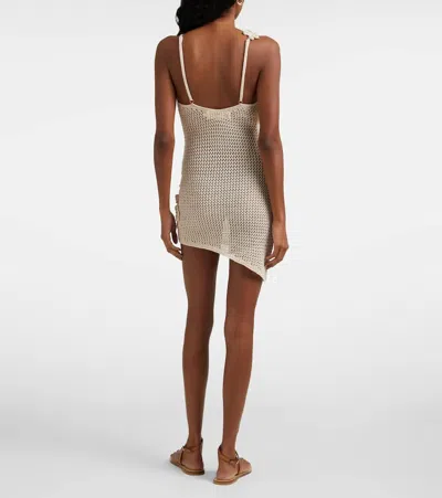 Bananhot Maris Mini Dress In Knitted Popsicle In Neutral