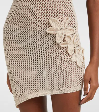 Bananhot Maris Mini Dress In Knitted Popsicle In Neutral