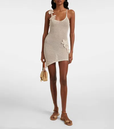 Bananhot Maris Mini Dress In Knitted Popsicle In Neutral