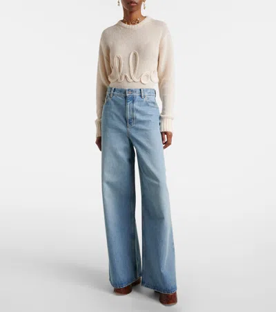 Chloé Chloe Women Denim Wide-leg Jeans In Blue