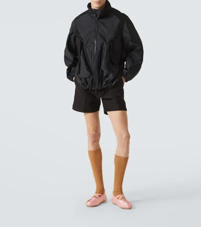 Simone Rocha Mens Black Harrington Drawstring Woven Jacket