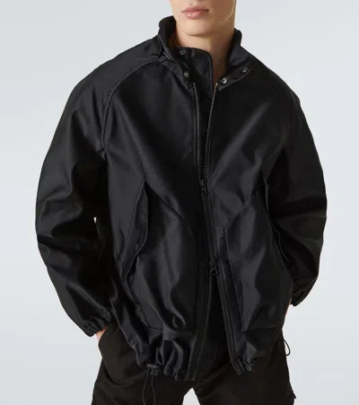 Simone Rocha Mens Black Harrington Drawstring Woven Jacket