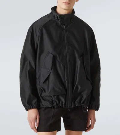 Simone Rocha Mens Black Harrington Drawstring Woven Jacket