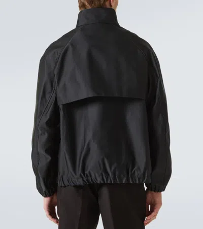 Simone Rocha Mens Black Harrington Drawstring Woven Jacket