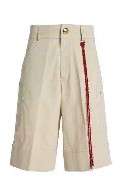 Darkpark Nick Cotton Poplin Shorts In White