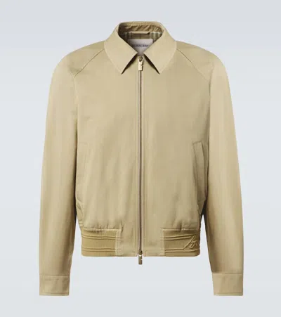 Burberry Cotton Jacket With Collar And Pockets In Skylark