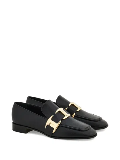 Ferragamo Limania Loafers Gold-tone Hardware In Black