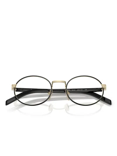 Prada Round Frame Mirror In Black