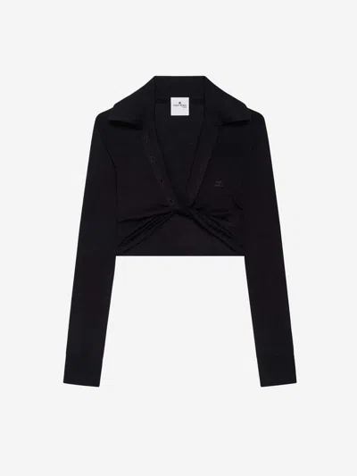 Courrèges Courregès Polo Twist Piqué Crop
