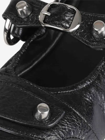 Balenciaga City Nappa Leather Ballet Flats In Black